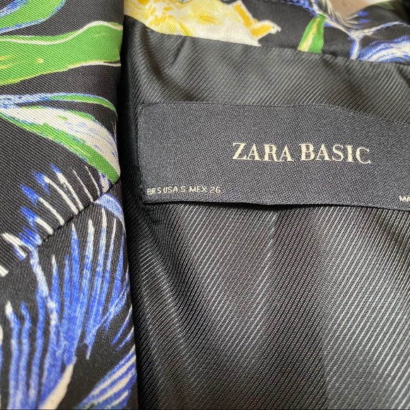 Zara Basic Flowing Printed Floral Blazer Sz Small - Picture 5 of 11